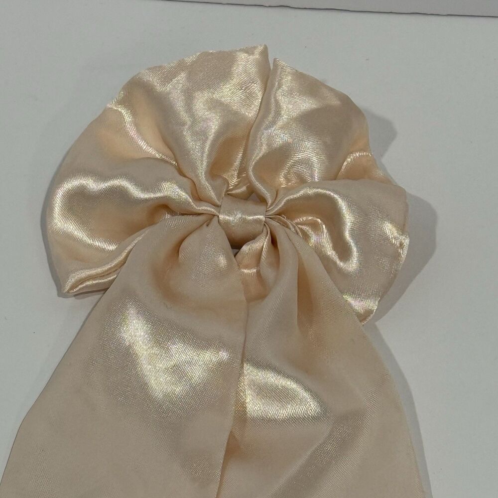 Oversized Satin Bow Bridal Bow Wedding Hair Bow Long Tail Bow Women’s Hair Bow - Picture 6 of 15